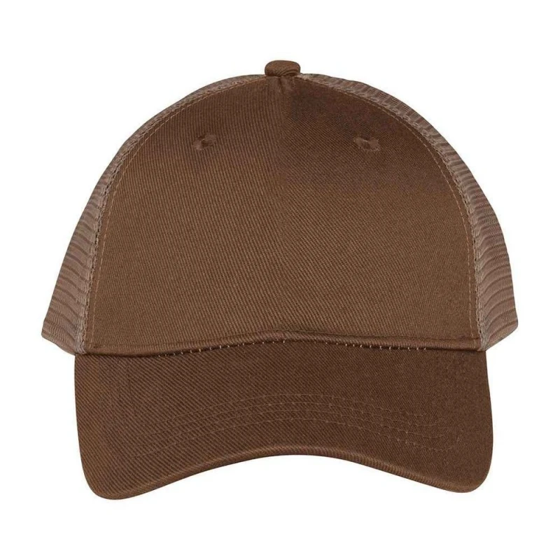 Image of Native Spirit Womens 5 Panel Trucker Cap in Camel Camel Female One Size