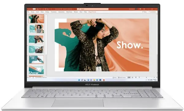 Image of ASUS VivoBook Go 15 E1504FA Laptop, AMD Ryzen 5 7520U, 16GB RAM, 512GB PCIe SSD, 15.6" Full HD LED, AMD Radeon, Windows 11 Home, Silver