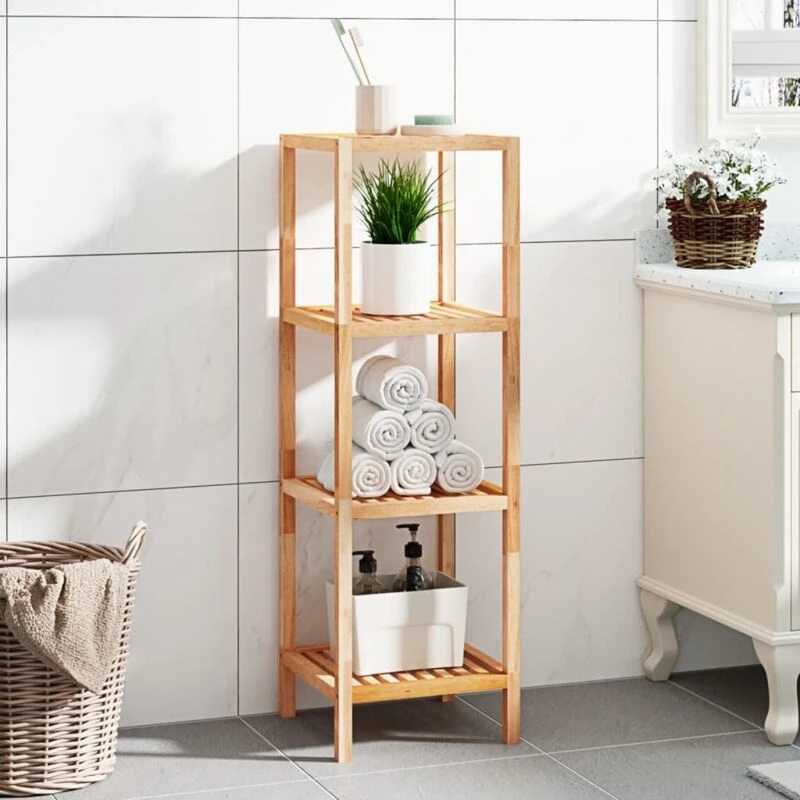Image of VIDAXL Bathroom Shelf 36x36x112cm Solid Wood Walnut Vidaxl 8720287220473