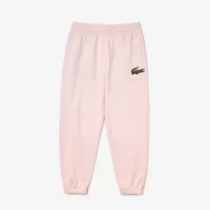 Image of Lacoste Unisex Organic Cotton Fleece Trackpants Size 4 - M Light Pink