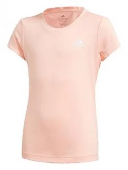 Image of Adidas Junior Girls Training Aero T-Shirt - Coral