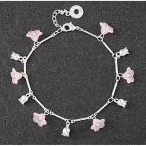 Image of Forever Petals Dainty Flowers Bracelet Pink
