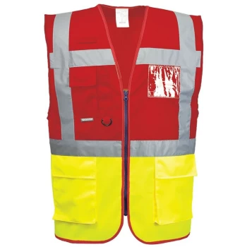 Image of Portwest C276YREXL - sz XL Paris Executive Vest - Yellow/Red