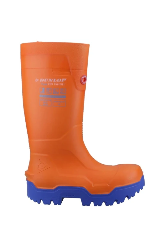 Image of Dunlop FIELDPRO THERMO+ Safety Wellington Boots Orange unisex