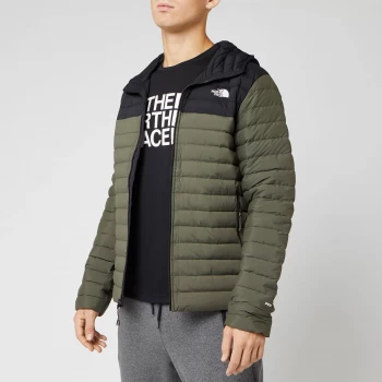 Image of The North Face Mens Stretch Down Hooded Jacket - New Taupe Green - S