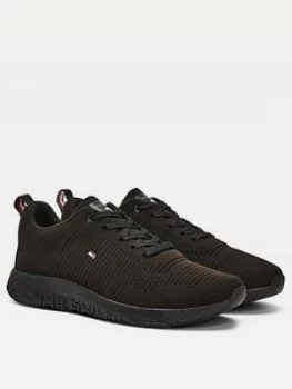 Image of Tommy Hilfiger Corporate Knit Rib Runner Trainers - Black
