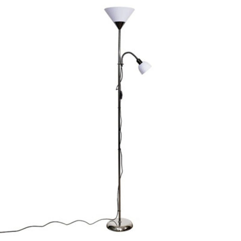 Image of ValueLights ValueLights Mozz Mother & Child Uplighter Floor Lamp with Side Lamp and LED Bulbs in Black One Size Unisex 5059406025440