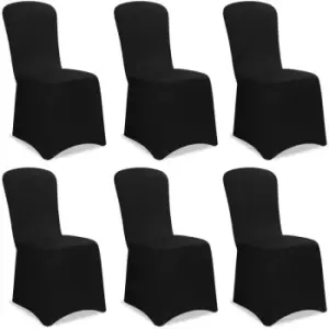 Image of Deuba - 6x Chair Cover Cloth Stretch Spandex Wedding Birthday Party Event Banquet Decor Black