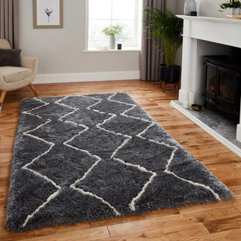 Image of THINK RUGS Think Rugs - Morocco Think 3742 Grey Cream 120cm x 170cm Rectangle - Grey 35874