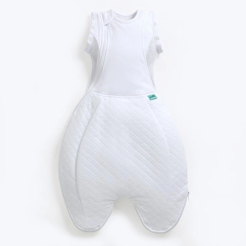 Image of Purflo 2.5 Tog Swaddle to Sleep Bag White unisex 0-4 months