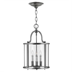 Image of 4 Light Medium Ceiling Lantern Pendant Pewter, E14