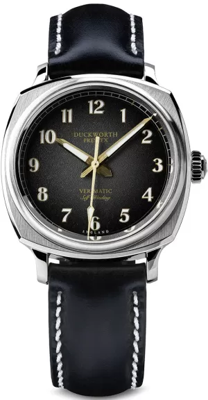 Image of Duckworth Prestex Watch Verimatic Black Fume Black Leather Limited Edition