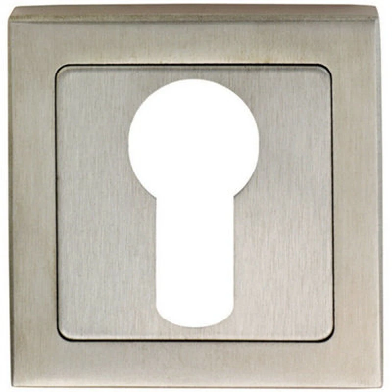 Image of Loops Square Euro Profile Escutcheon Concealed Fix 52 x 52mm Bright Satin Steel Metallics unisex