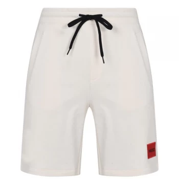 Image of Hugo Boss Diz 212 Red Patch Logo Jersey Shorts Natural Size L Men