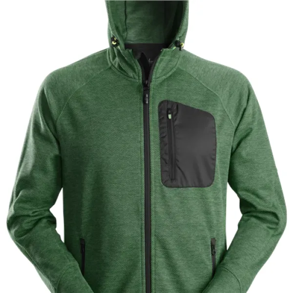 Image of Snickers FlexiWork Fleece Hoodie - Forest Green/Black - S