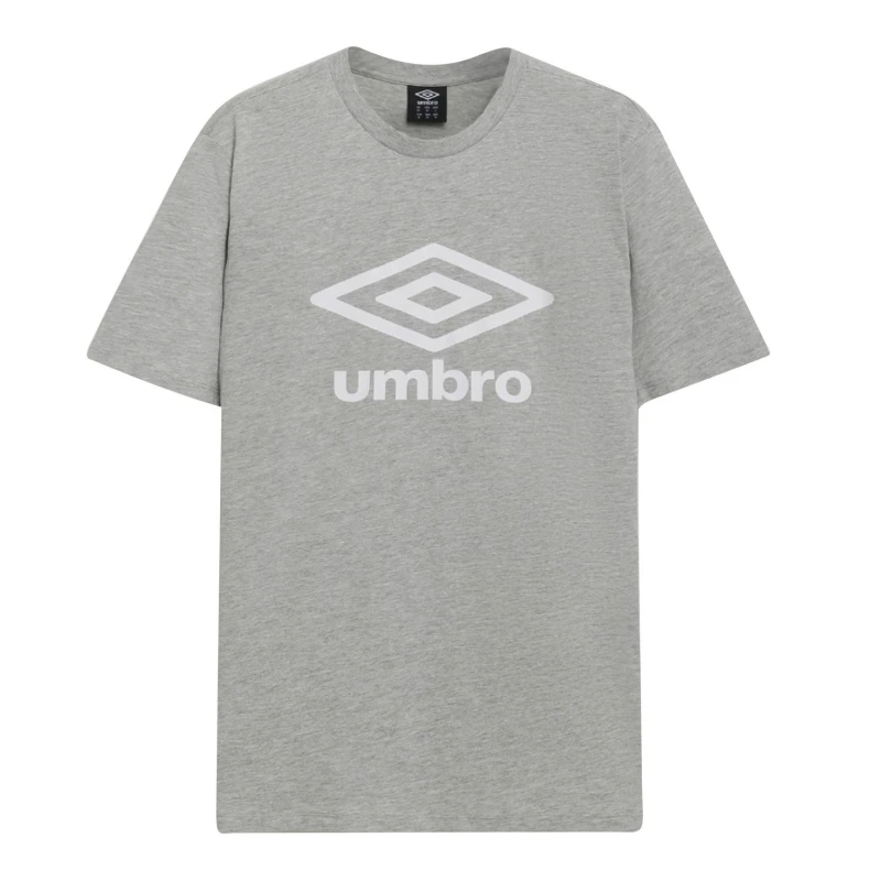 Image of Umbro Umbro Men Stacked Logo T-Shirt in Grey Size: X-Small Grey XS Male 5063652543665