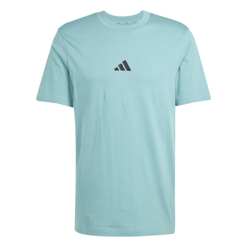 Image of adidas Essentials Single Jersey Logo T-Shirt Mens Powder Teal SL male M