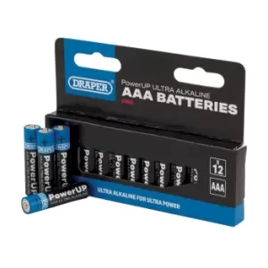 Image of Draper PowerUP 03968 Ultra Alkaline AAA Batteries (Pack of 12)