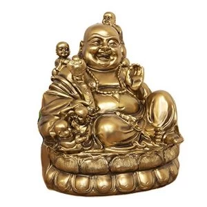 Image of Bronze Finish Laughing Giant Buddha Figurine