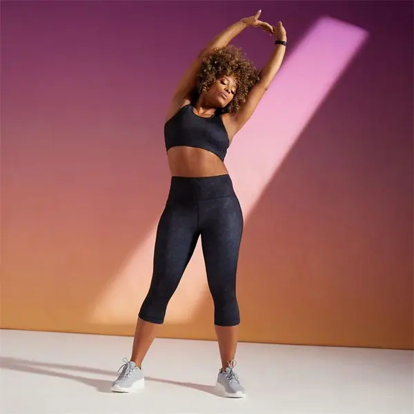 Image of Dare 2b Fleur East Influential three quarterPerformance Leggings - BlkCireFlwLf 6