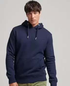 Image of Superdry Mens Organic Cotton Essential Logo Hoodie Navy / Rich Navy Marl - Size: Xxl