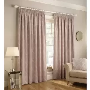 Image of Paoletti Olivia Pencil Pleat Curtains (90in x 90in) (Blush Red) - Blush Red
