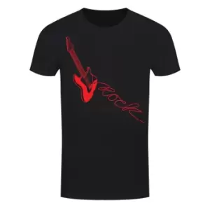 Image of Grindstore Mens Guitar Rock Lead T-Shirt (M) (Black/Red)