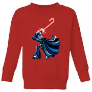 Image of Star Wars Candy Cane Darth Vader Kids Christmas Sweatshirt - Red - 9-10 Years