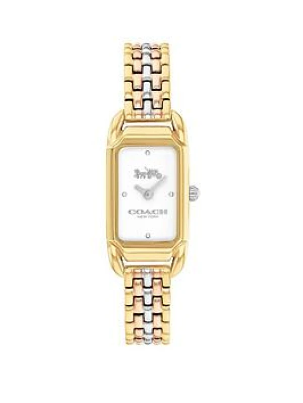 Image of Coach 14504550 Womens Cadie (17.5mm) White Dial / Tri-Tone Watch