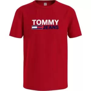 Image of Tommy Jeans Corp Logo Tee - Red