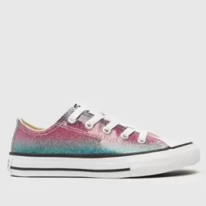 Image of Converse Multi All Star Lo Glitter Drip Girls Junior Trainers