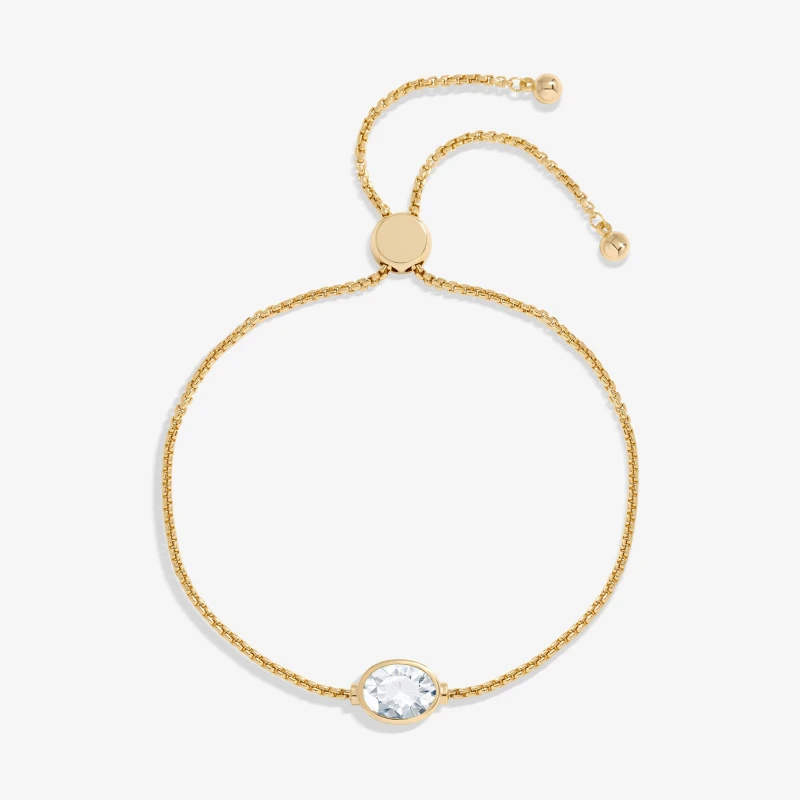 Image of Jon Richard Gold Plated And Crystal Stone Toggle Bracelet Gold female