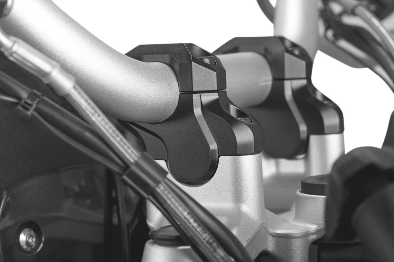 Image of LEH.07.039.12601/B - LEH.07.039.12601/B - SW Motech Bar Back Handlebar Riser Kit - BMW S 1000 R 2017-2024 - Anodised/Black Anodized LEH.07.039.12601/B