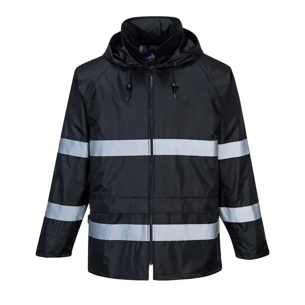 Image of Portwest Classic Iona Mens Rain Jacket F440BKR5XL Colour: Black