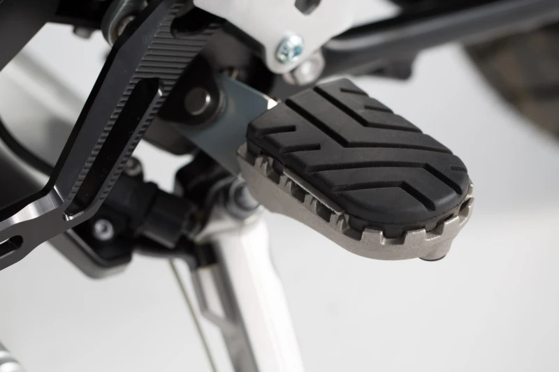 Image of SW-Motech ION footrest kit - Triumph Tiger 800/ 900/ 1200, Scrambler 1200., black-silver