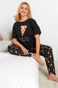 Image of 'Pizza My Heart' Printed Tapered Pyjama Set