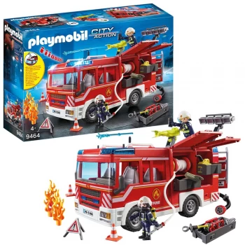 Image of Playmobil City Action Fire Engine with Working Water Cannon