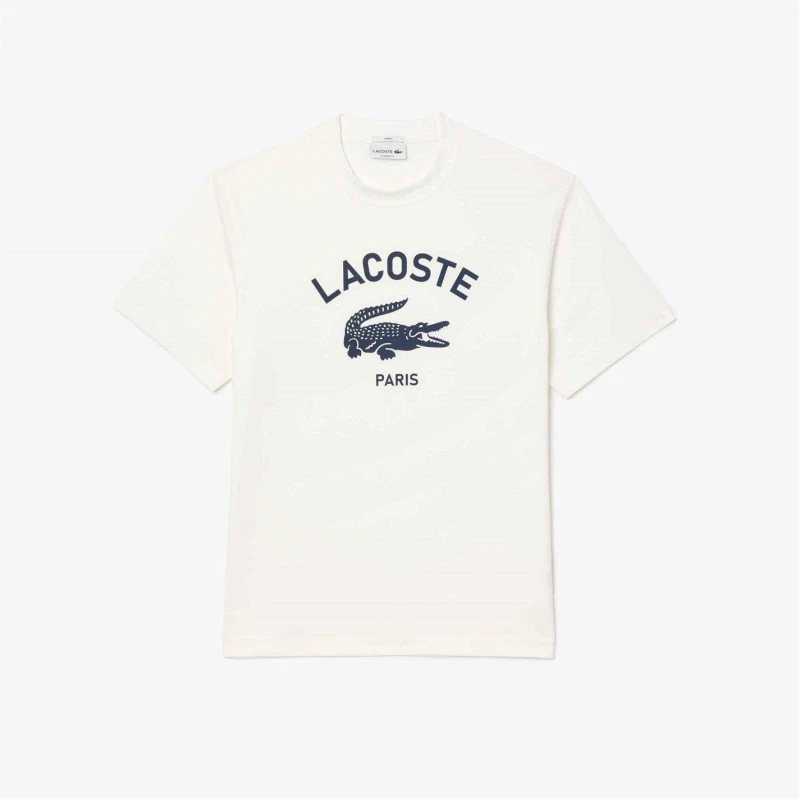 Image of Lacoste Large Logo Short Sleeve T-Shirt - White White S