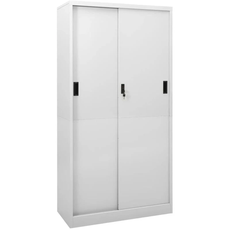 Image of VIDAXL Office Cabinet with Sliding Door Light Grey 90x40x180cm Steel Vidaxl 8720286563908
