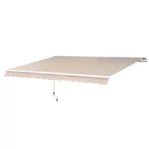 Image of HOMCOM Manual Retractable Awning, size (3m x 2.5m)-Ivory White