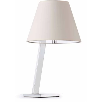 Image of Faro Moma - 1 Light Table Lamp Chrome with White Shade, E27