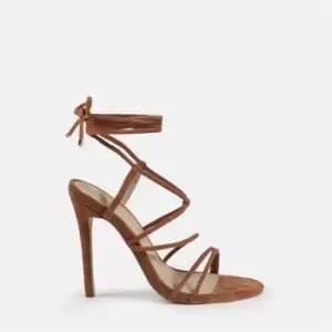 Image of Missguided Lace Up High Heeled Sandals - Brown