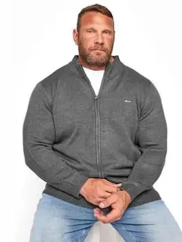 Image of BadRhino Essential Full Zip Knitwear - Grey, Size L, Men