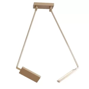 Image of BOOK LED 2 Light Semi Flush Light Gold 2600lm 3200K 85x16x15-200cm