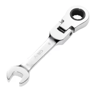 Image of Draper HI-TORQ Metric Stubby Flexible Head Ratchet Combination Spanner, 8mm