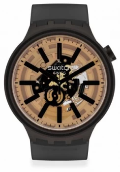 Image of Swatch DARK TASTE Big Bold Black Silicone Strap Watch