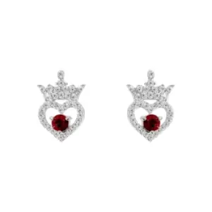 Image of Disney Princess Sterling Silver Birthstone Crown Earrings ? July E906315RJUYL