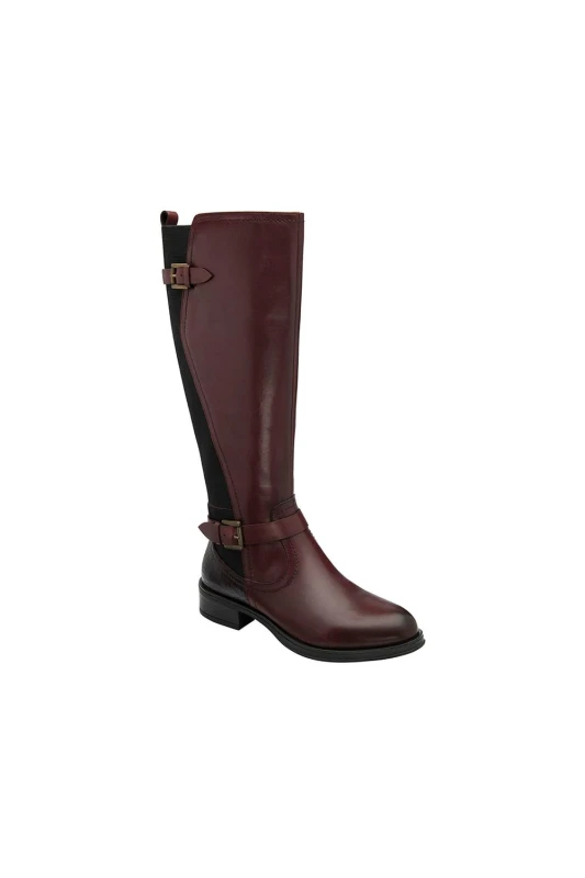 Image of Ravel Womens Bordo Leather 'Eildon' Knee-High Boots in Burgundy Size: 5 Burgundy Female 5
