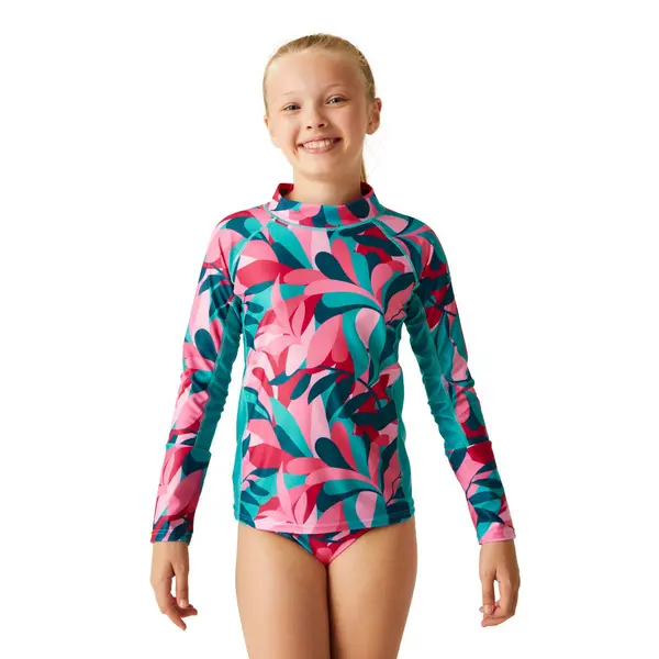Image of Regatta Girls Hoku II UPF 50 Rash Vest Top 7-8 Years - Chest 63-67cm (Height 122-128cm)