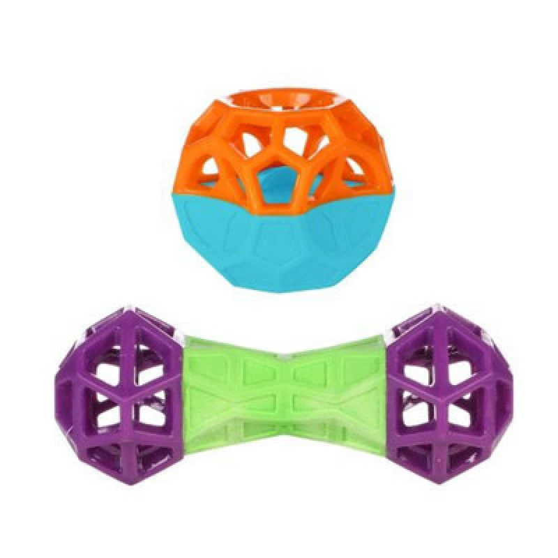 Image of Ministry Of Pets Fetch 'n' Play Toys With Cage Detail (Pack Of 4)